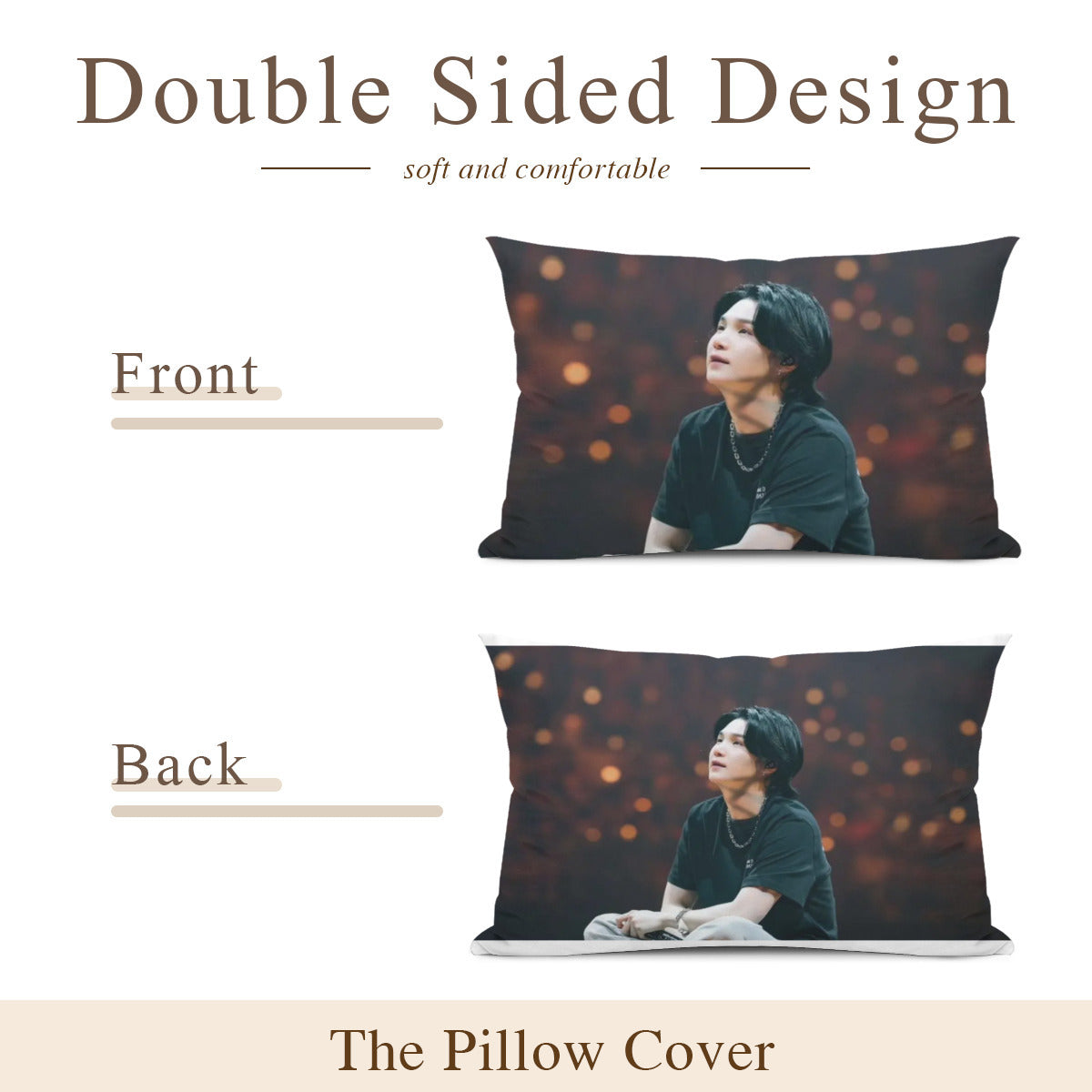 BTS Suga concert themed Pillow sham - double sided pillow case - Pillowcase! Great KPOP Gift!