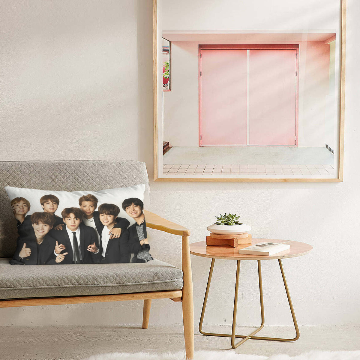 BTS OT7 themed Pillow sham - double sided pillow case - Pillowcase! Great KPOP Gift!