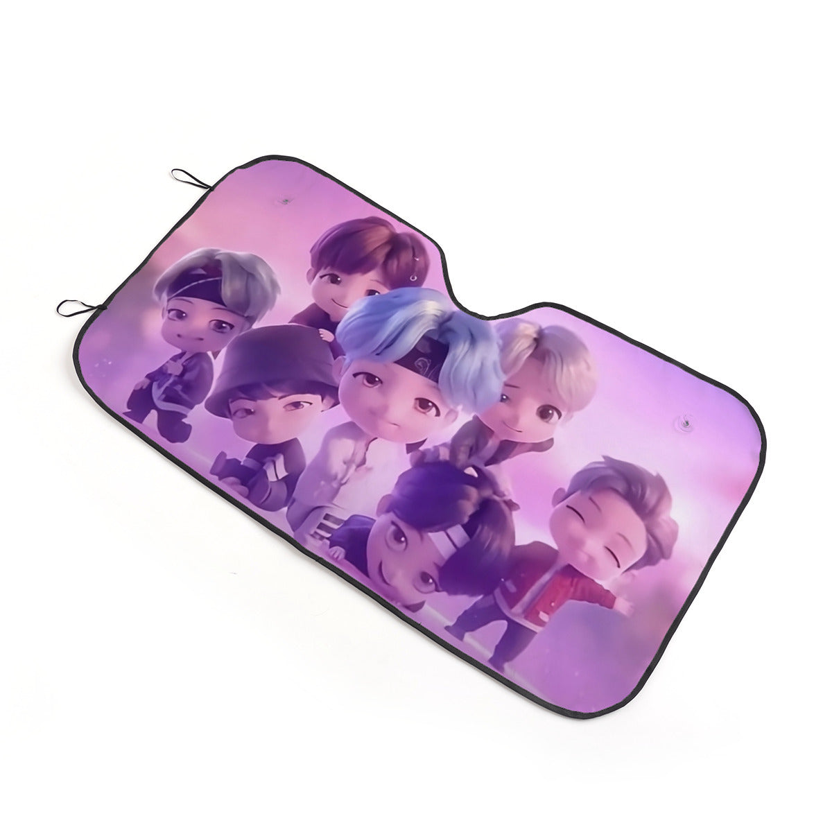 BTS Tiny Tan Car Sun Shade - OT7 BT21 Car Sun Shade- Gift for Army Car Sunshade BTS - K-Pop Inspired Car Windshield Accessories