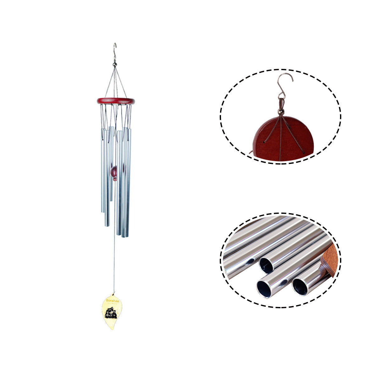 BTS Borahae Aluminum Wind chimes - Great for your garden or patio! Kpop decor!