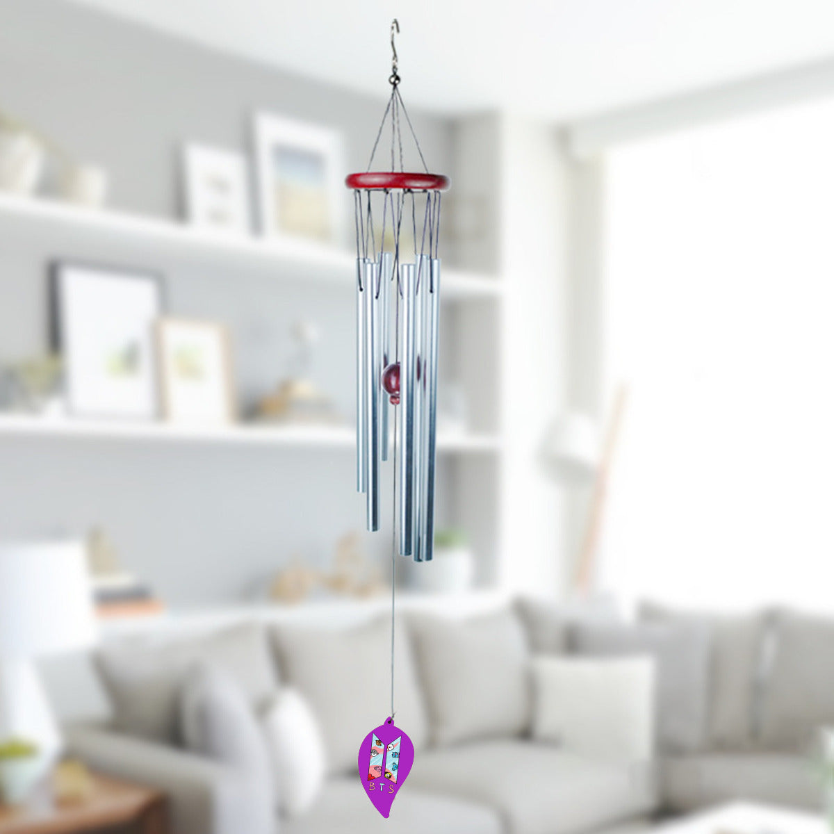 BTS Purple Aluminum Wind chimes - Great for your garden or patio! Kpop decor!