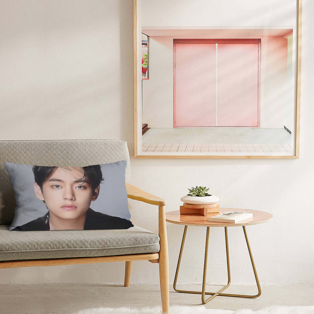 BTS V themed Pillow sham - double sided pillow case - Pillowcase! Great KPOP Gift!