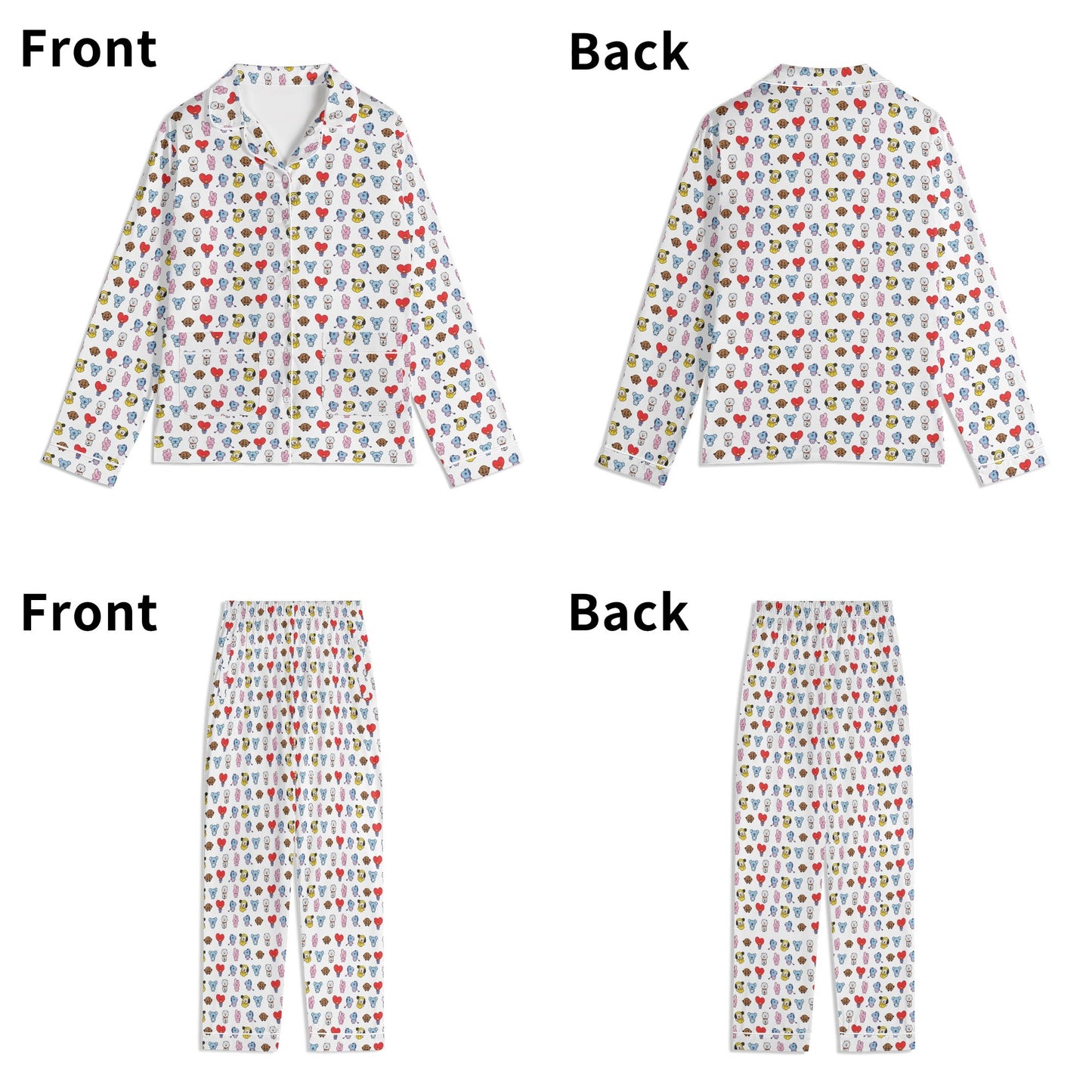 BT21 Unisex Long Sleeve Adult PJs - Immediate Shipping! Size XL