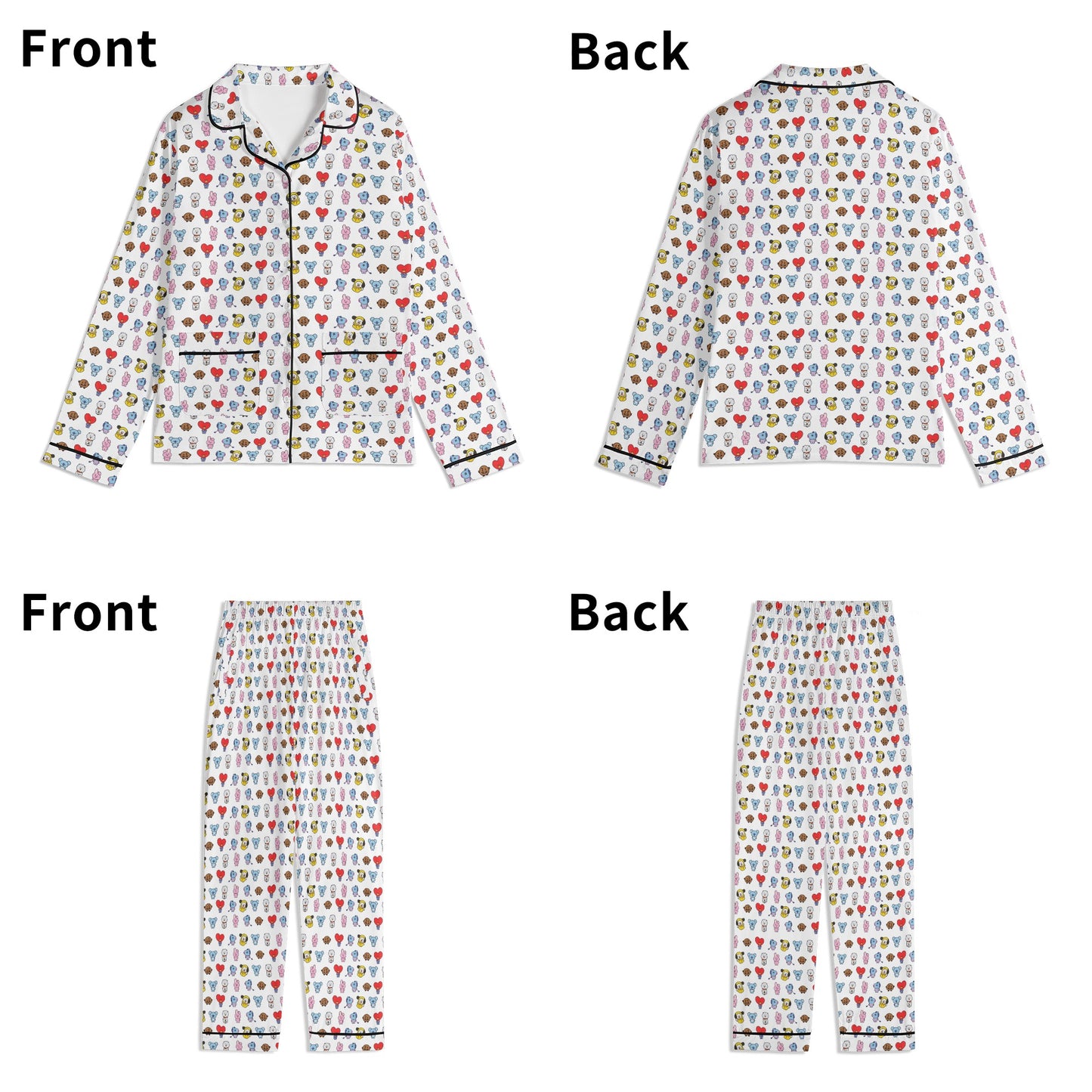 BT21 Unisex Long Sleeve Adult PJs - Immediate Shipping! Size XL
