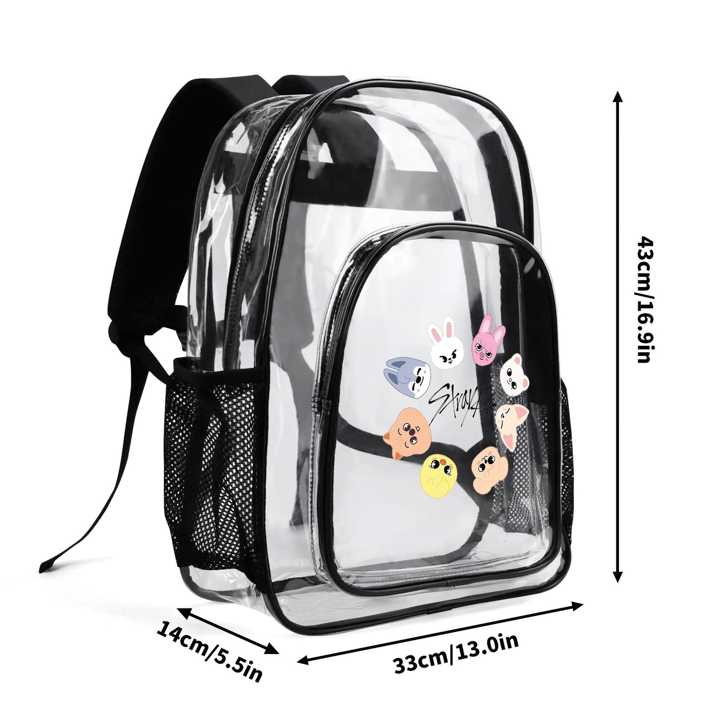 Stray Kids Skzoo Clear Backpack 17 Inch PVC Transparent Bookbag