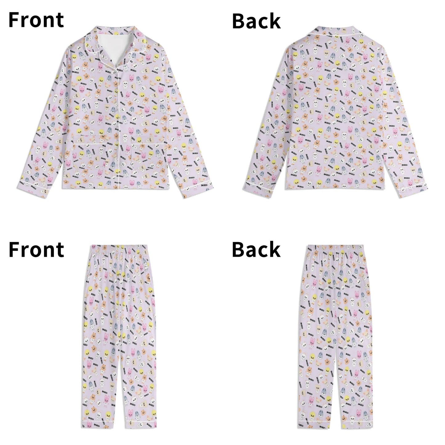 Stray Kids SKZOO Unisex Long Sleeve Adult PJs - Immediate shipping - Size XL