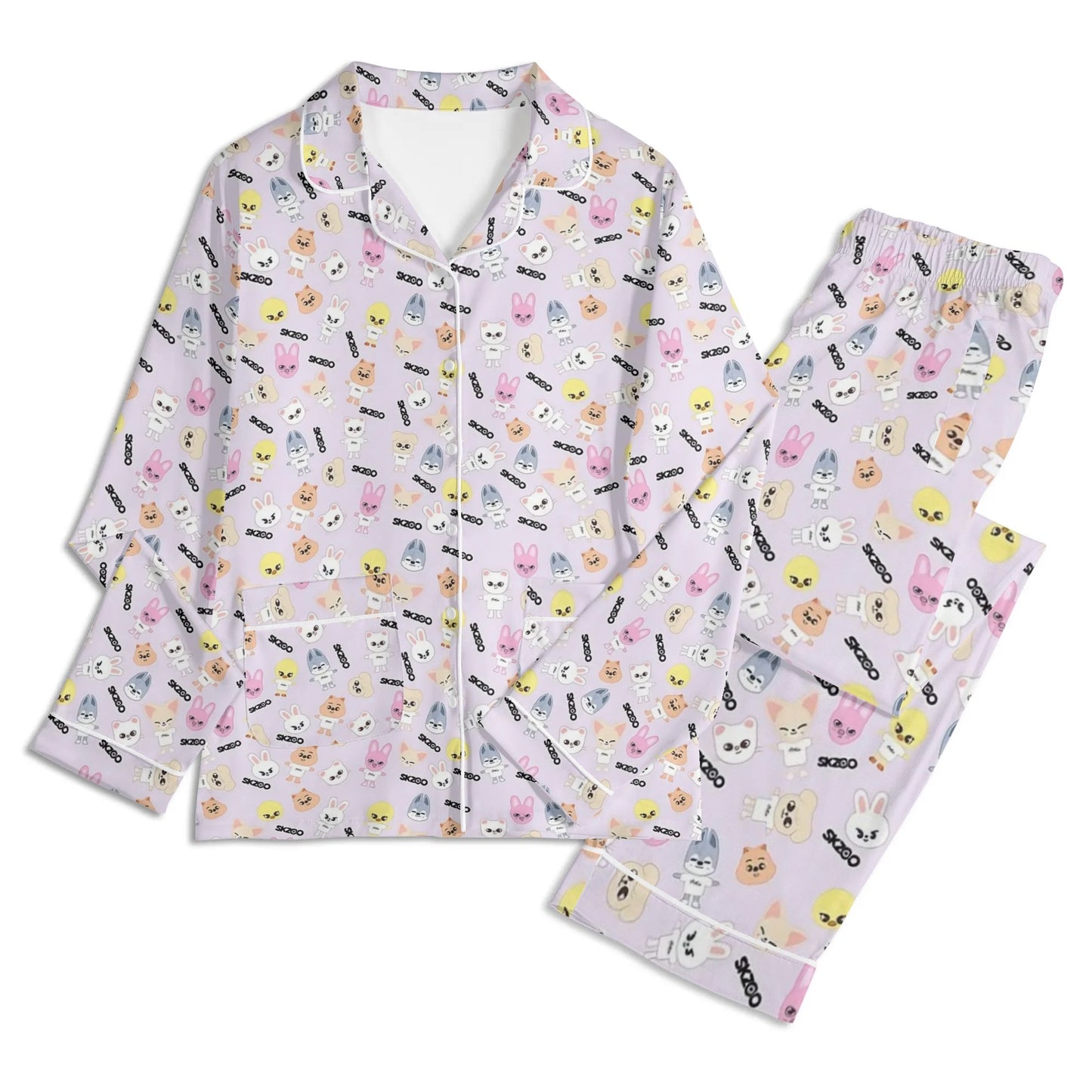 Stray Kids SKZOO Unisex Long Sleeve Adult PJs - Immediate shipping - Size XL