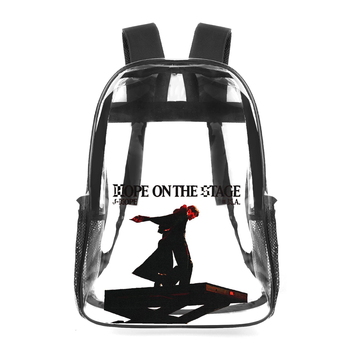 BTS JHope On The Stage Clear Backpack 17 Inch PVC Transparent Bookbag