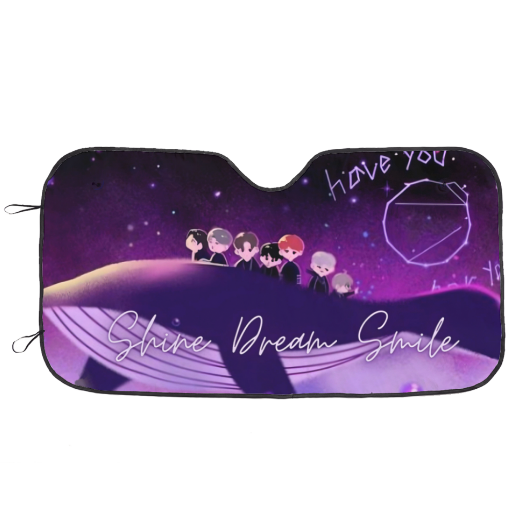BTS Car Sun Shade - Shine Dream Smile - Ships Immediately! Size Small - 51.2"x 27.5"