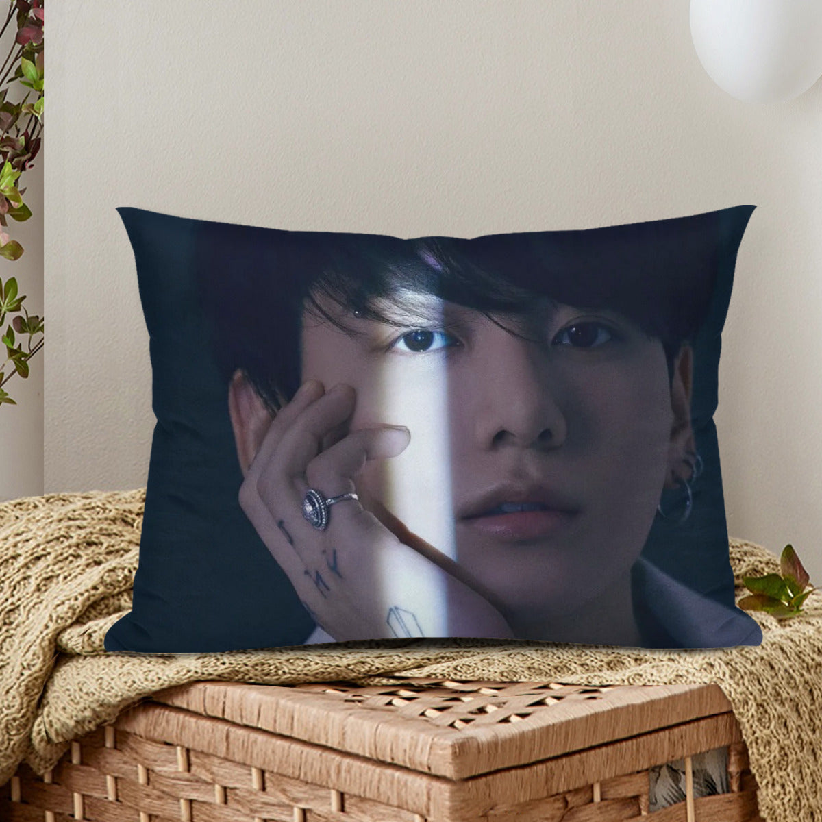 BTS JK themed Pillow sham - double sided pillow case - Pillowcase! Great KPOP Gift!