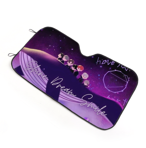 BTS Car Sun Shade - Shine Dream Smile - Ships Immediately! Size Small - 51.2"x 27.5"