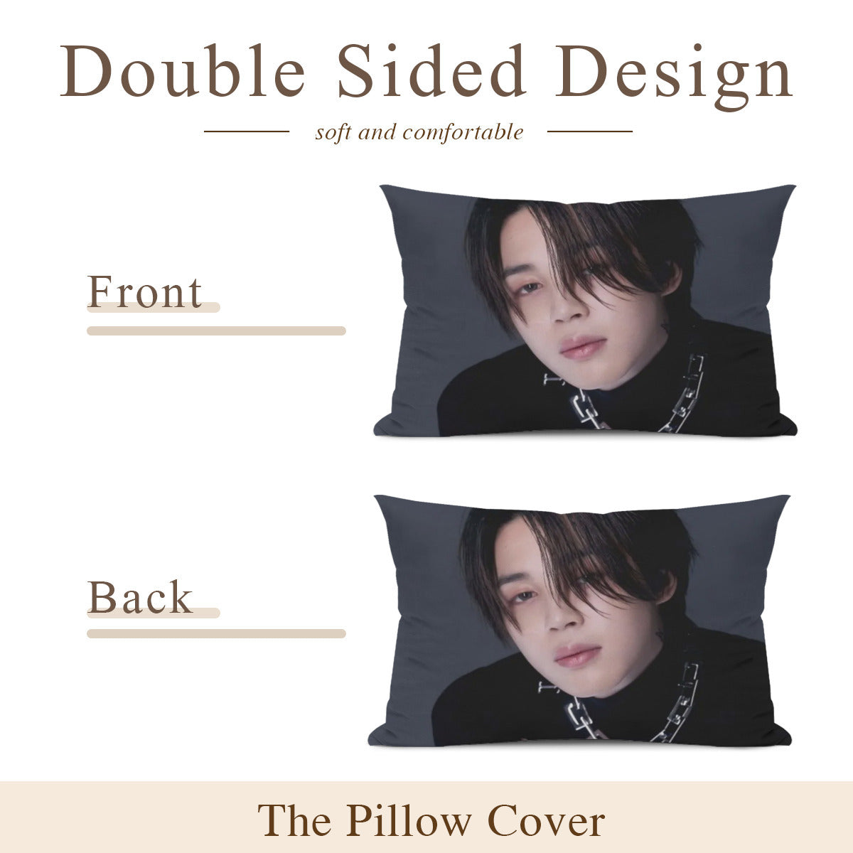 BTS Jimin "Face" themed Pillow sham - double sided pillow case - Pillowcase! Great KPOP Gift!
