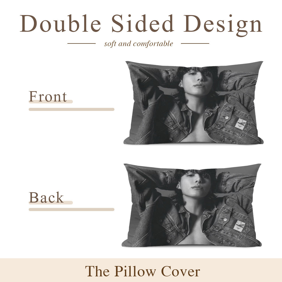 BTS JK Calvin Cline photoshoot themed Pillow sham - double sided pillow case - Pillowcase! Great KPOP Gift!