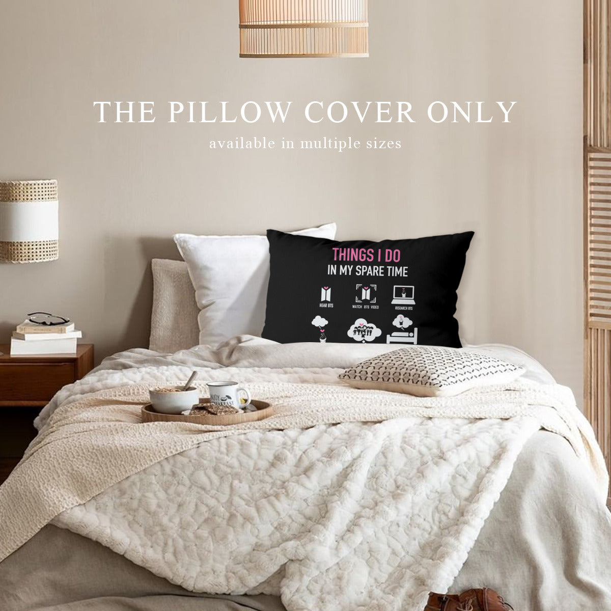 BTS Things I Do In My Spare Time themed Pillow sham - double sided pillow case - Pillowcase! Great KPOP Gift!