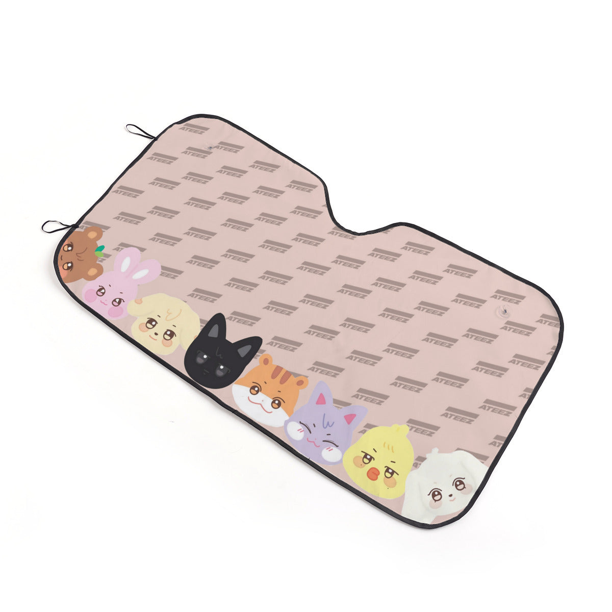 Aniteez with Ateez logo Car Windshield Sun Shade - Car sun visor - Car sun blocker - Windshield heat shield - Auto sunshade