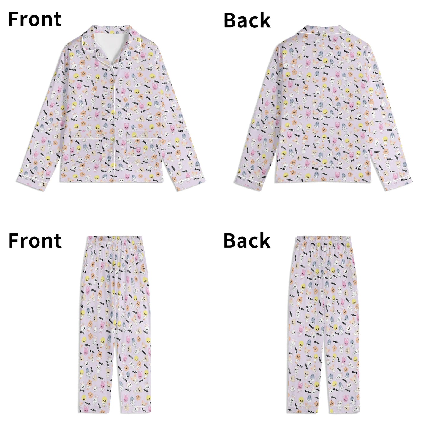Stray Kids SKZOO Unisex Long Sleeve Adult PJs - Immediate shipping - Size XL