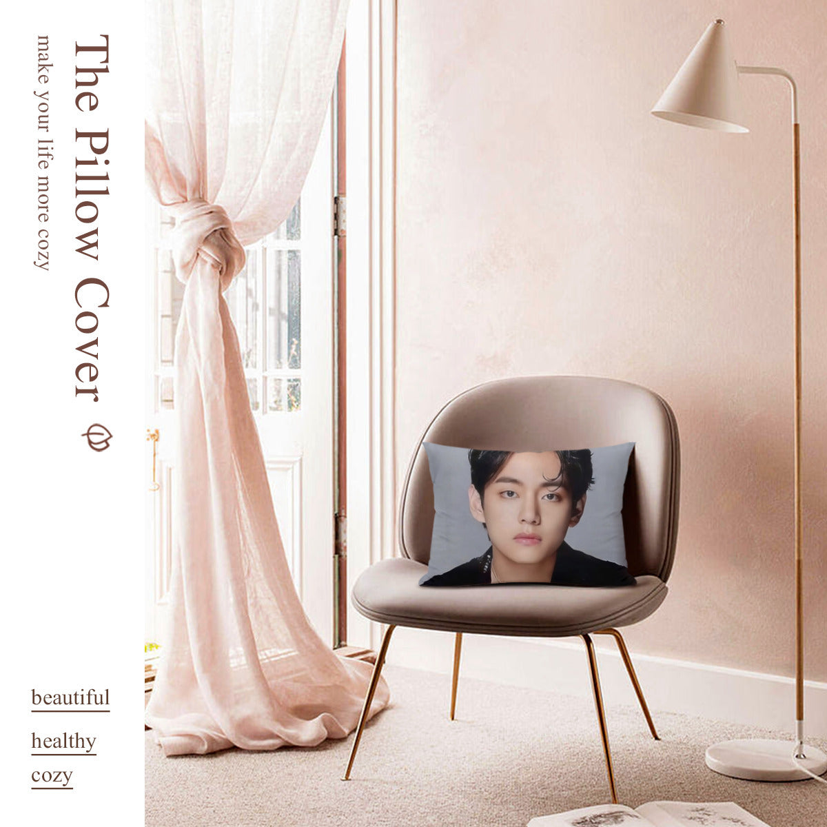 BTS V themed Pillow sham - double sided pillow case - Pillowcase! Great KPOP Gift!