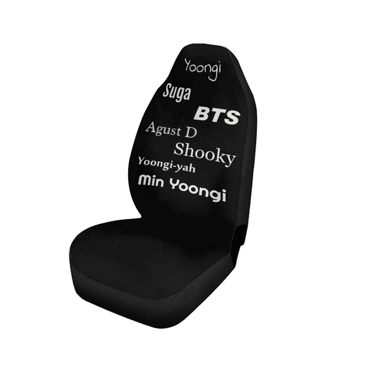 BTS Suga - Yoongi Car Seat Covers - Set of 2 - BTS Agust D car seat covers - bangtan army car accessories - bts car