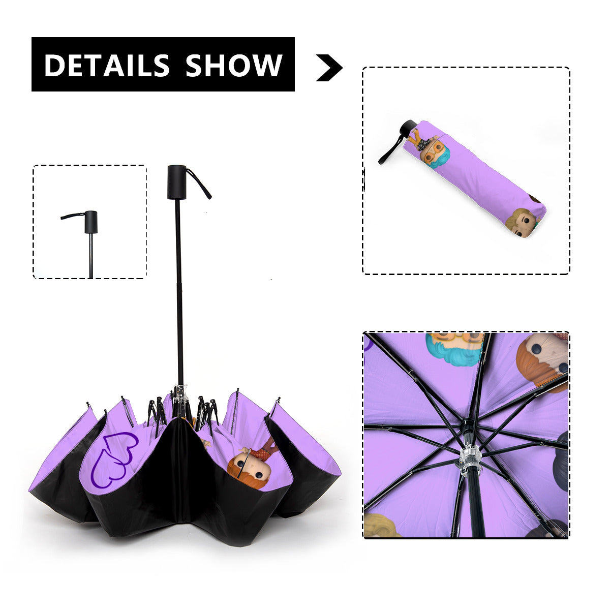 BTS Tannies Umbrella - Purple! Automatic opening umbrella - Bts rainy weather, BTS protection from weather