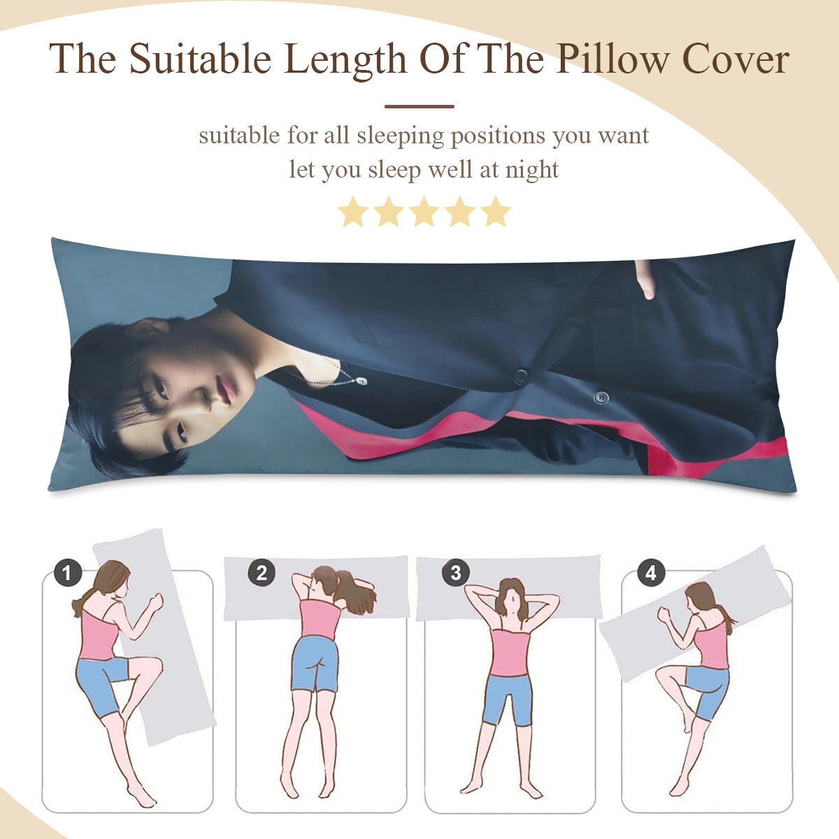 Ateez San Full body pillow case - double sided in 3 sizes Ateez full size pillow case - Aniteez pillowcase