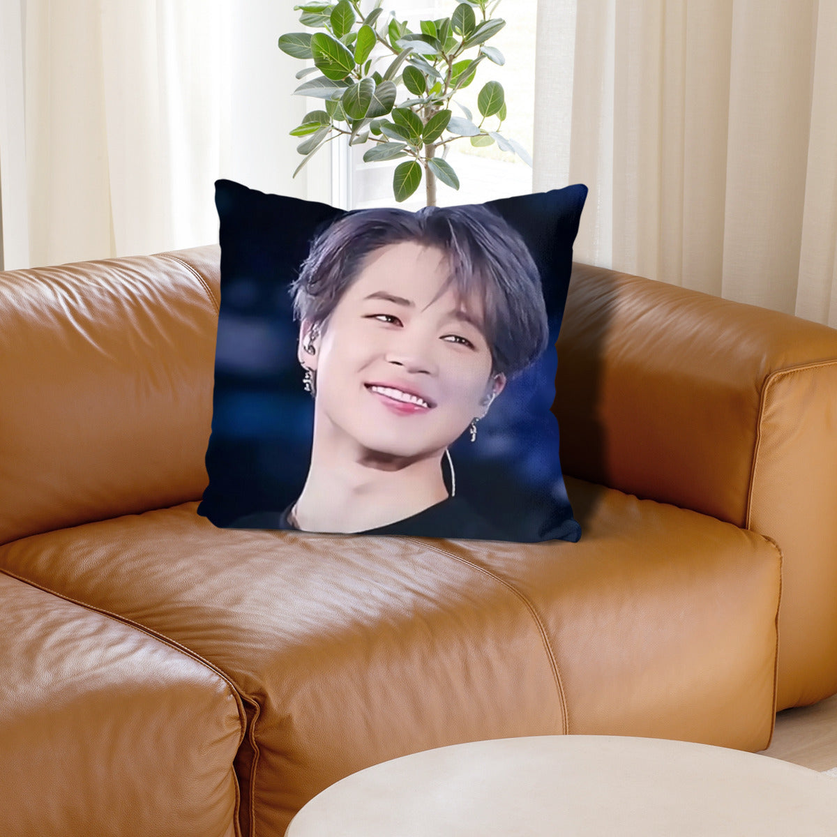 BTS Jimin -themed linen pillow cushion cover- double sided pillow case - Pillowcase! Great KPOP Gift!