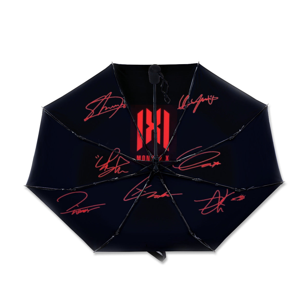 Monsta X Automatic opening umbrella featuring their Logo and Signatures - Kpop for rainy weather andprotection from weatherXT