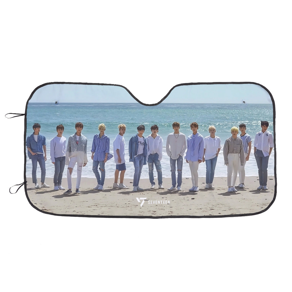 Seventeen on the Beach Sun Shade - Windshield Cover -KPop Themed - Great gift! Car Window Shield - Windshield Protector