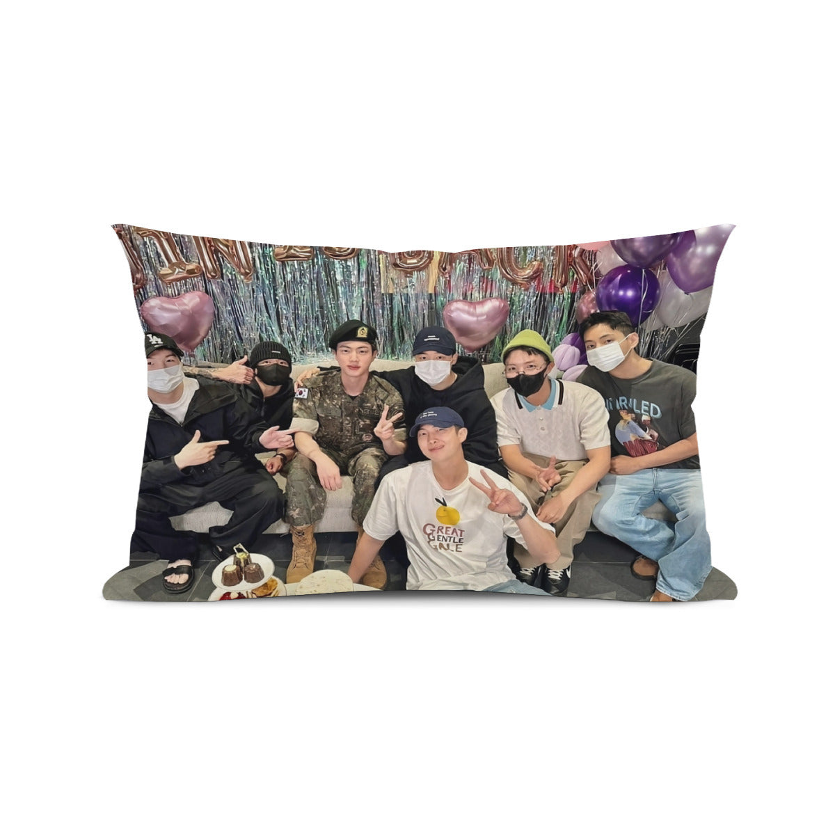 BTS Celebrating Jin Post Military themed Pillow sham - double sided pillow case - Pillowcase! Great KPOP Gift!