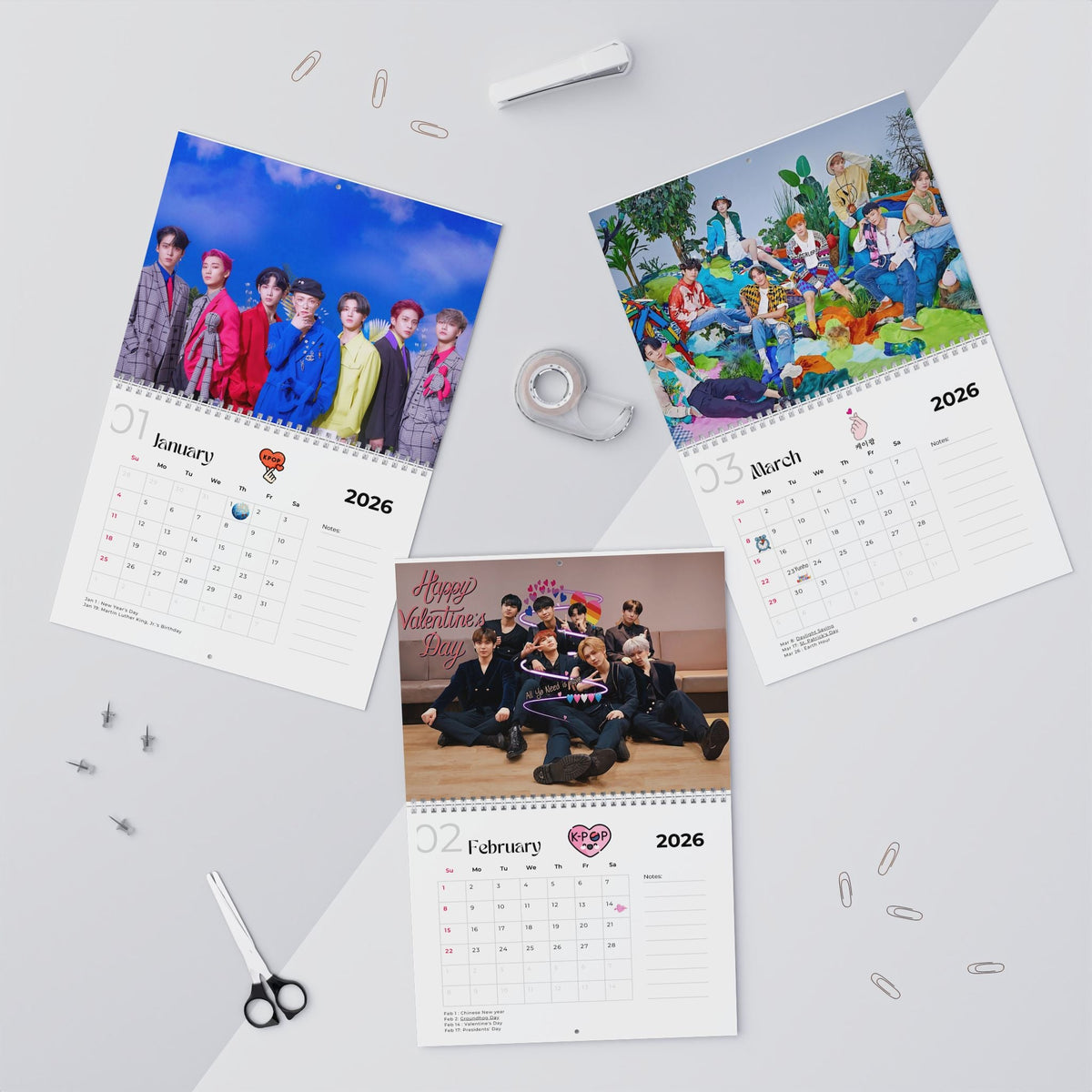 Ateez - Aniteez - ATINY 2026 Wall Calendar Monthly Planner KPop Gift - Beyond The Shoppe