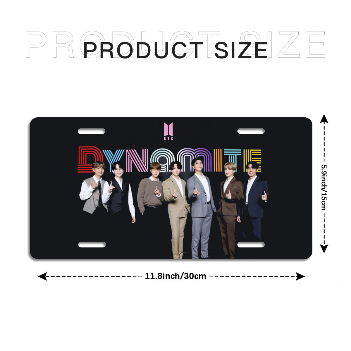 BTS Bt21 Dynamite vanity plate - BTS License Plate Frame - Army Bangtan car accessories - BTS Vanity plate - Dynamite Vanity Plate
