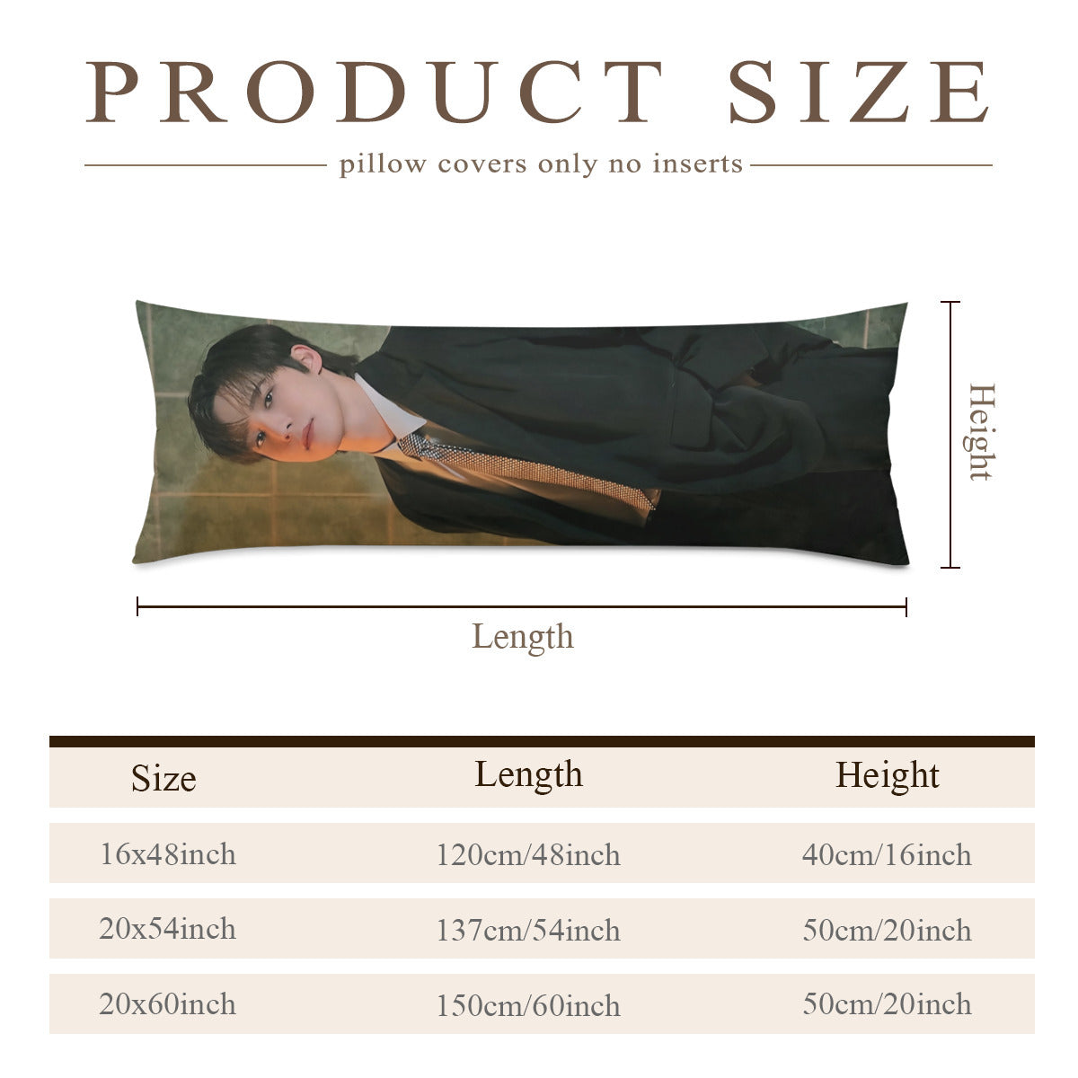 Ateez Yunho Full body pillow case - double sided in 3 sizes Ateez full size pillowcase - Aniteez pillow case
