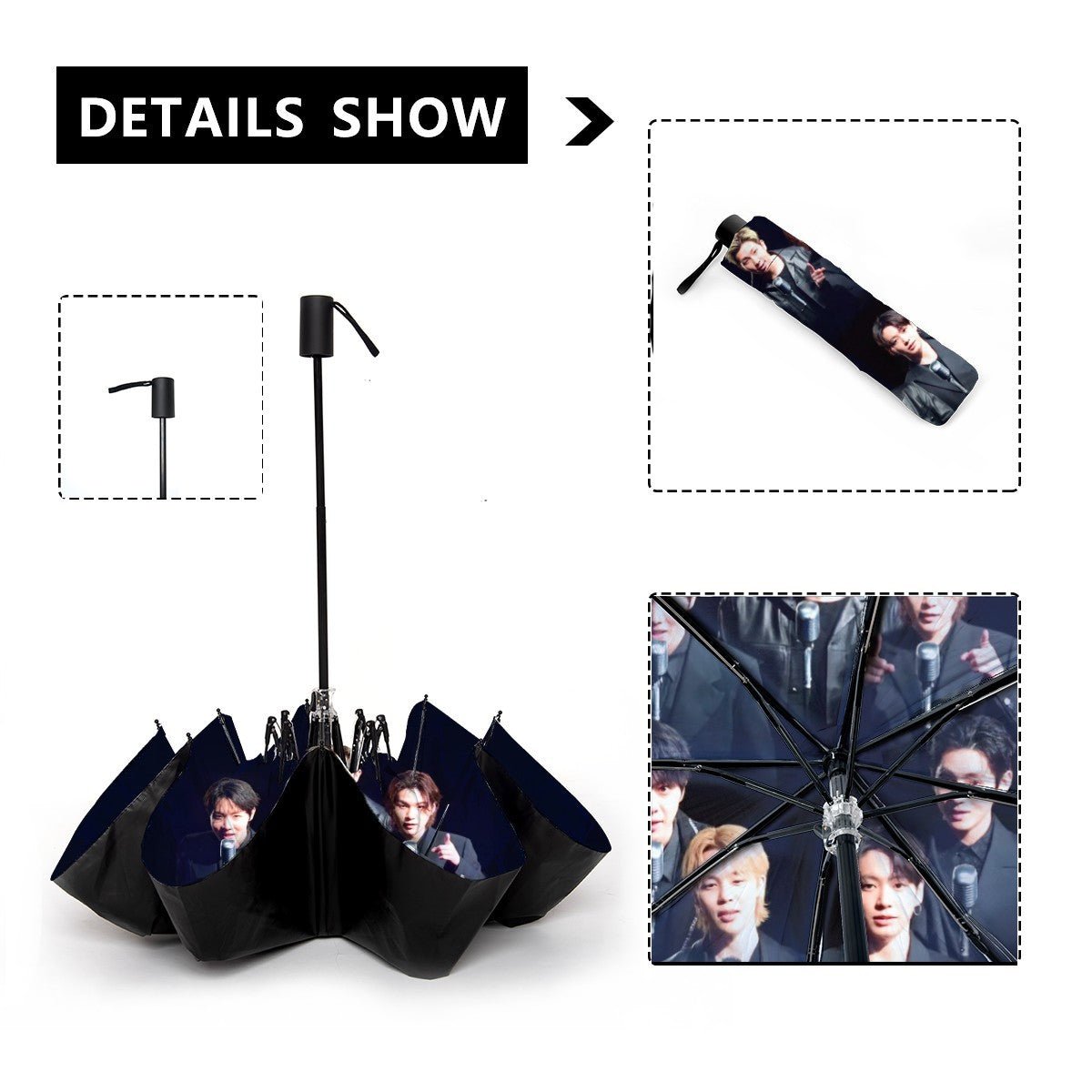 BTS Arirang OT7 Automatic opening umbrella - Kpop for rainy weather and protection from weather - Beyond The Shoppe