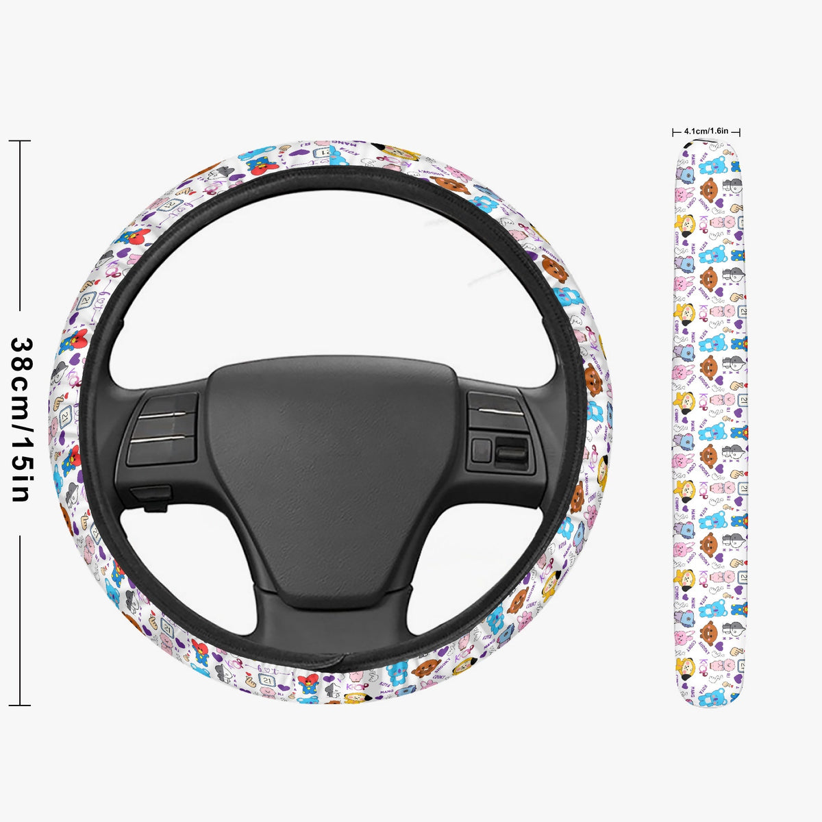 BTS BT21 Steering Wheel Cover - Great BTS car accessory - BTS gift - bts army - bts car accessories - Beyond The Shoppe