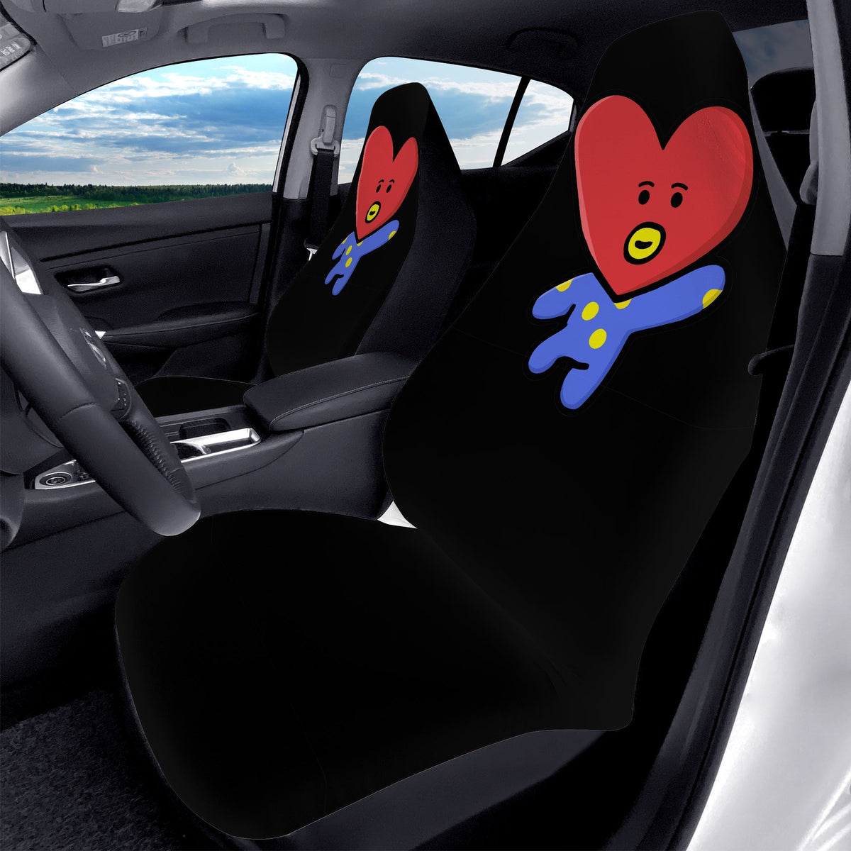 BTS BT21 Tata Car Seat Microfiber Covers - Set of 2 - 8 Designs to choose from! BTS car seat covers - bangtan army car accessories - ARMY - Beyond The Shoppe