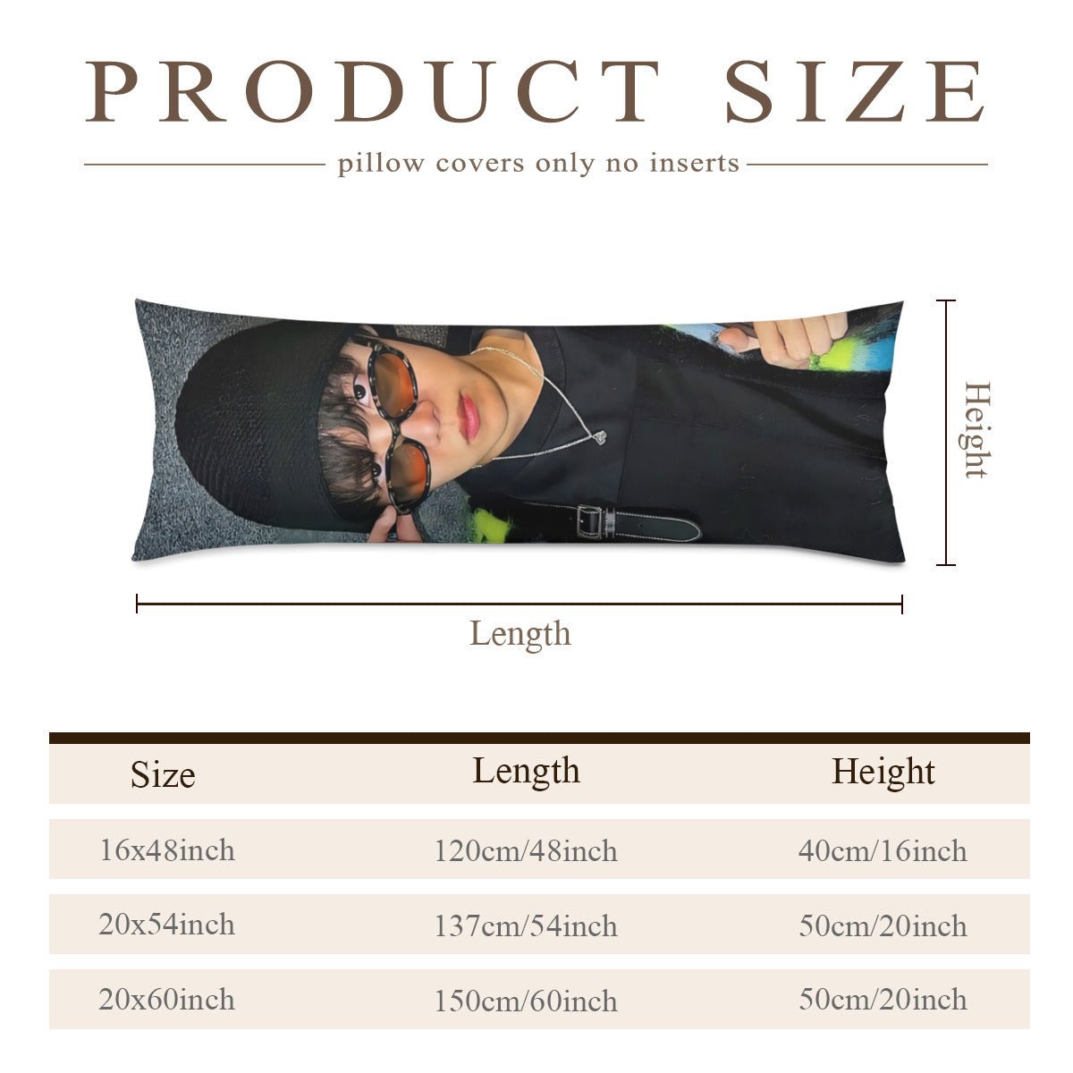 BTS Jhope Body Pillow Case - 3 Sizes - BTS J - Hope full size pillowcase - BTS J Hope double sided pillow case - Beyond The Shoppe