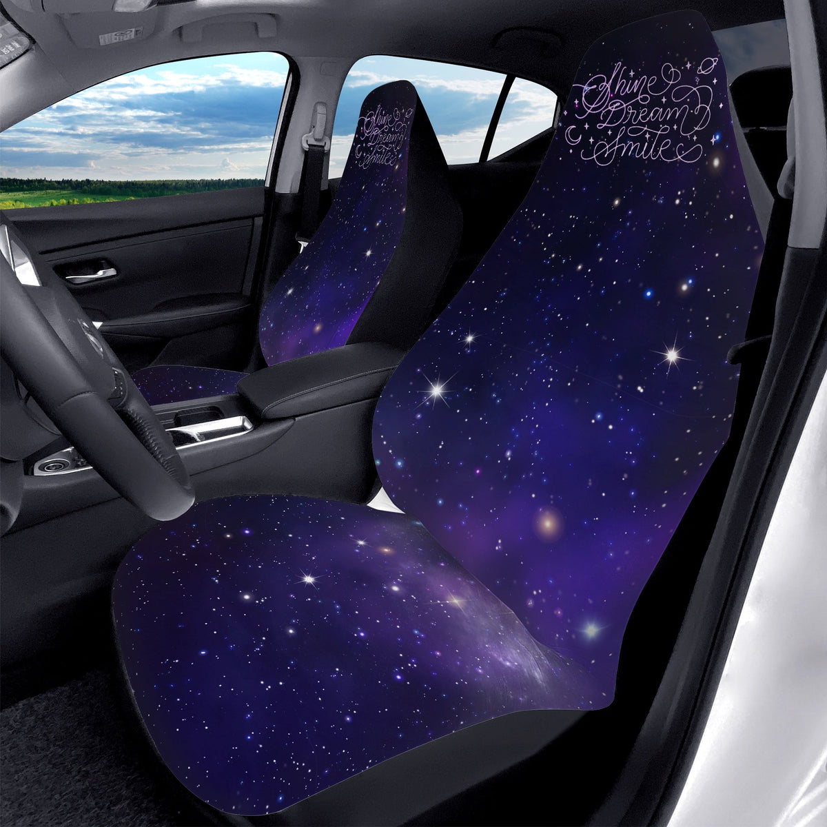 BTS Mikrokosmos Car Microfiber Seat Covers - Set of 2 - BTS Shine Dream Smile - bangtan army car accessories - ARMY - Beyond The Shoppe