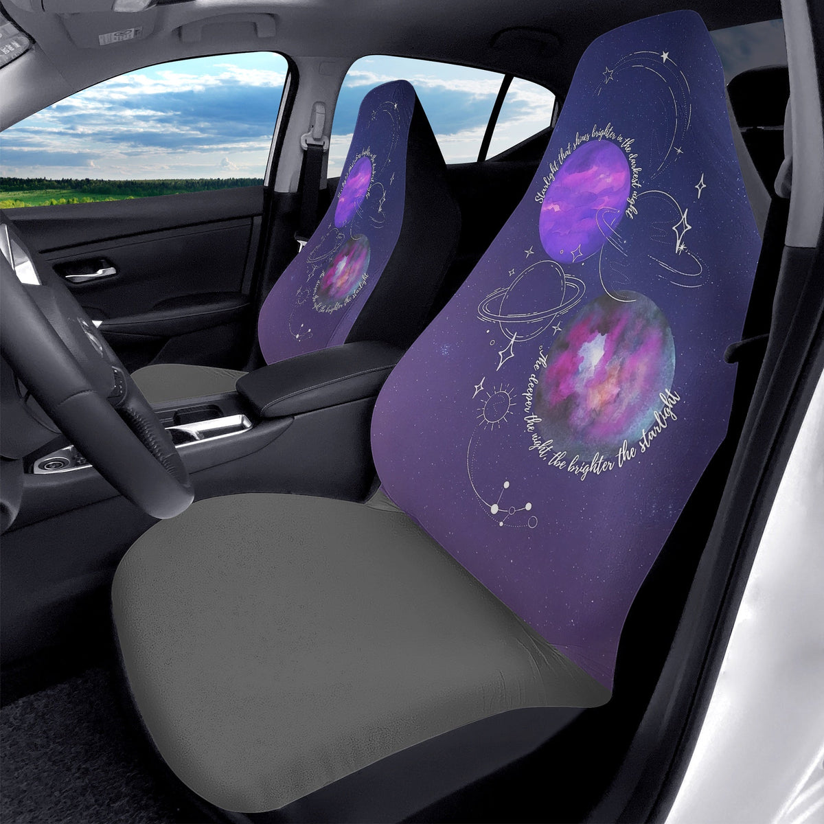 BTS Mikrokosmos Car Seat Covers - Set of 2 - BTS Starlight that shines brighter - bangtan army car accessories - bts car - bts fan - Beyond The Shoppe