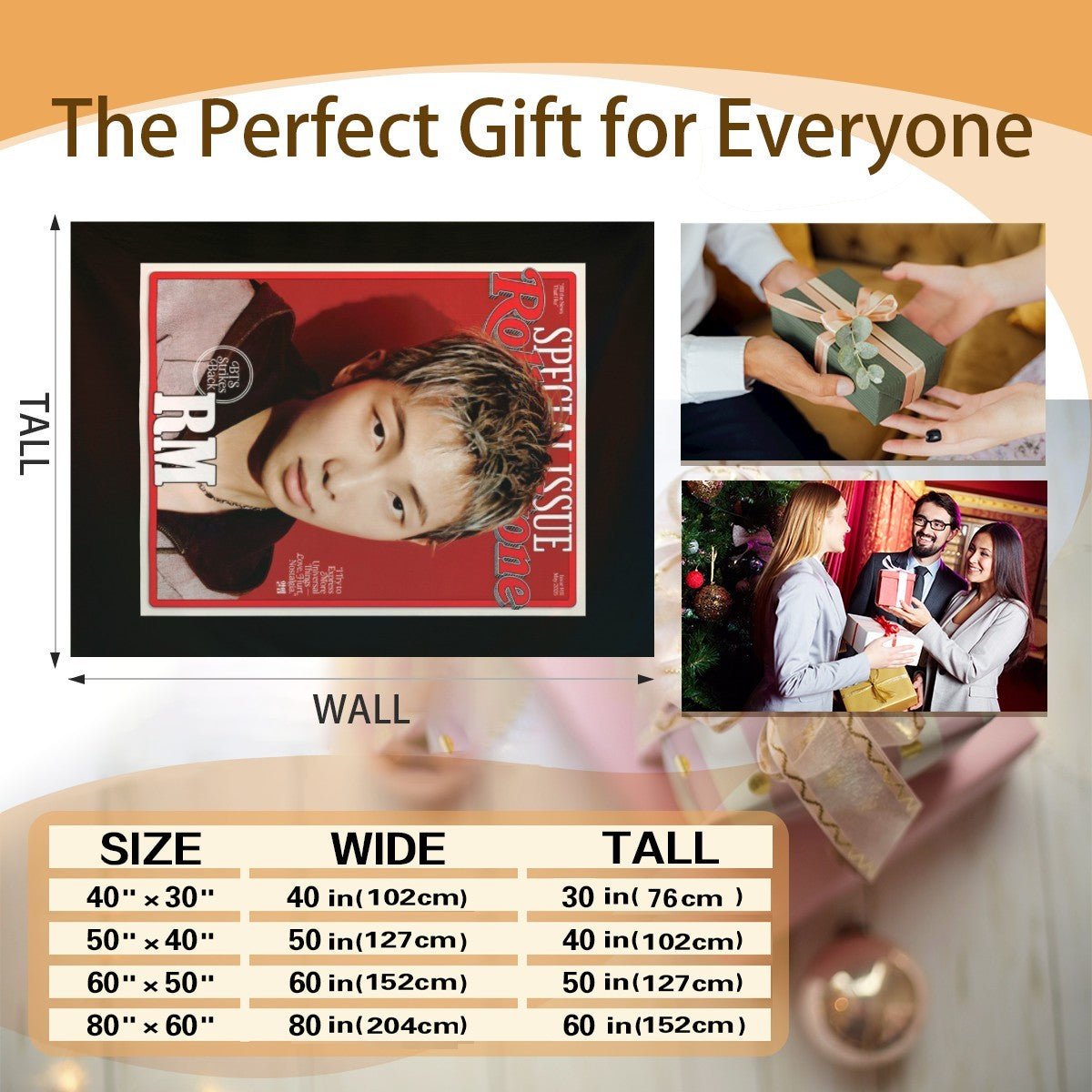 BTS RM Rollling Stone Magazine cover Flannel Breathable Blanket 4 Sizes! Blanket Throw - Beyond The Shoppe