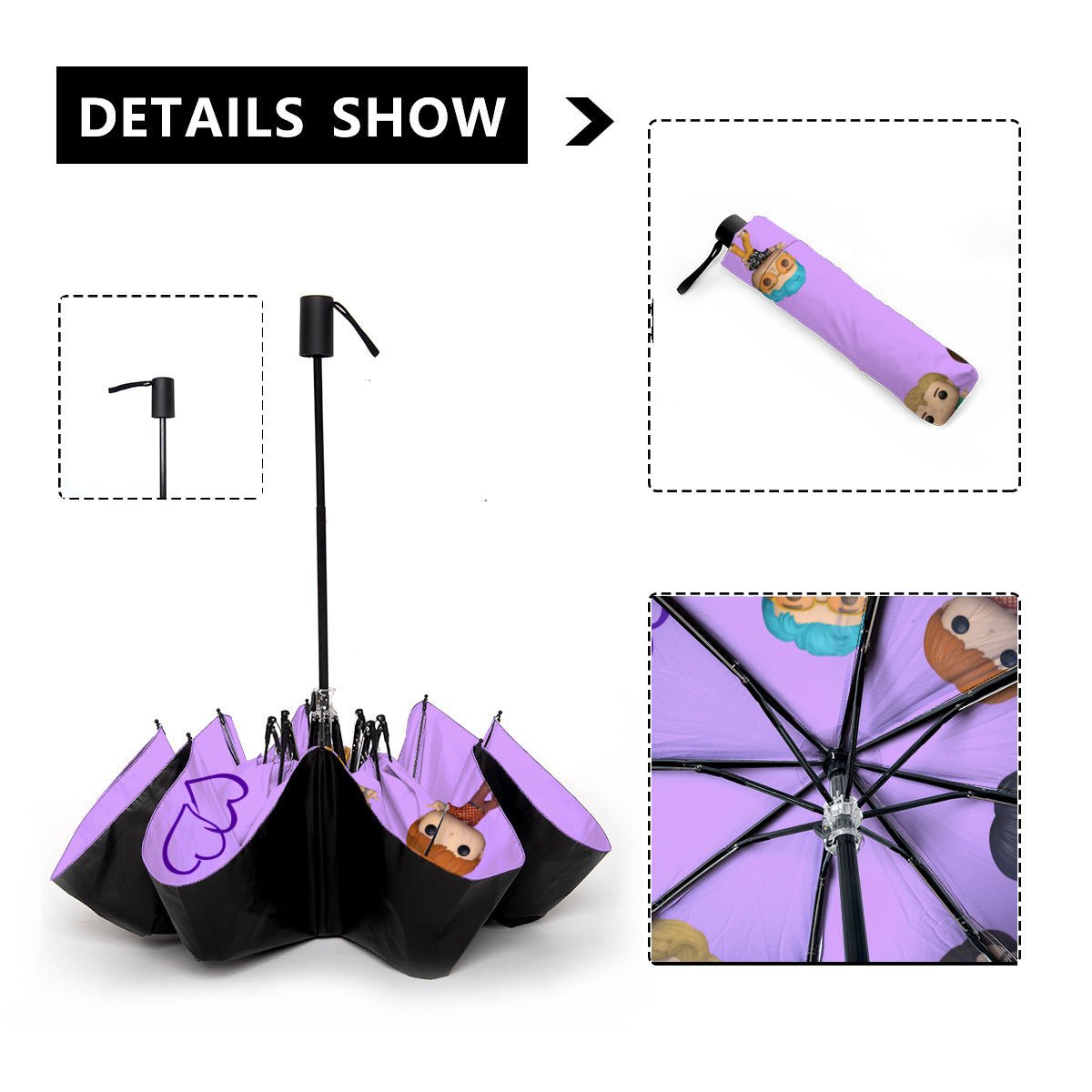 BTS Tannies Umbrella - Purple! Automatic opening umbrella - Bts rainy weather, BTS protection from weather - Beyond The Shoppe