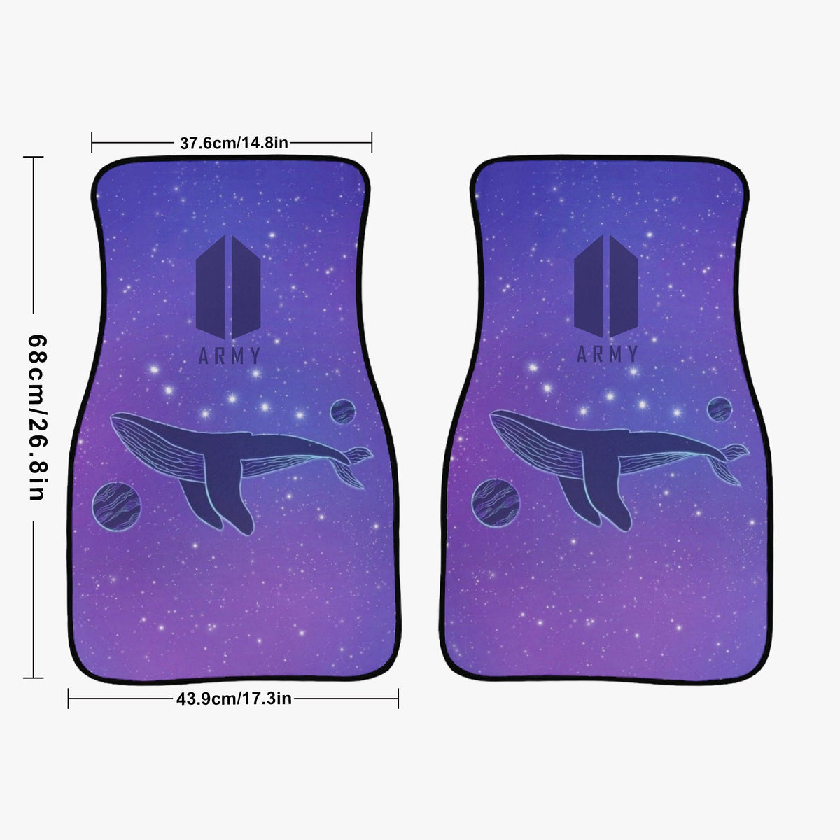 BTS Whalien Car Mats - Set of 2 Front mats - BTS Car Accessories - Bangtan Car mats - Kpop car mats - Beyond The Shoppe
