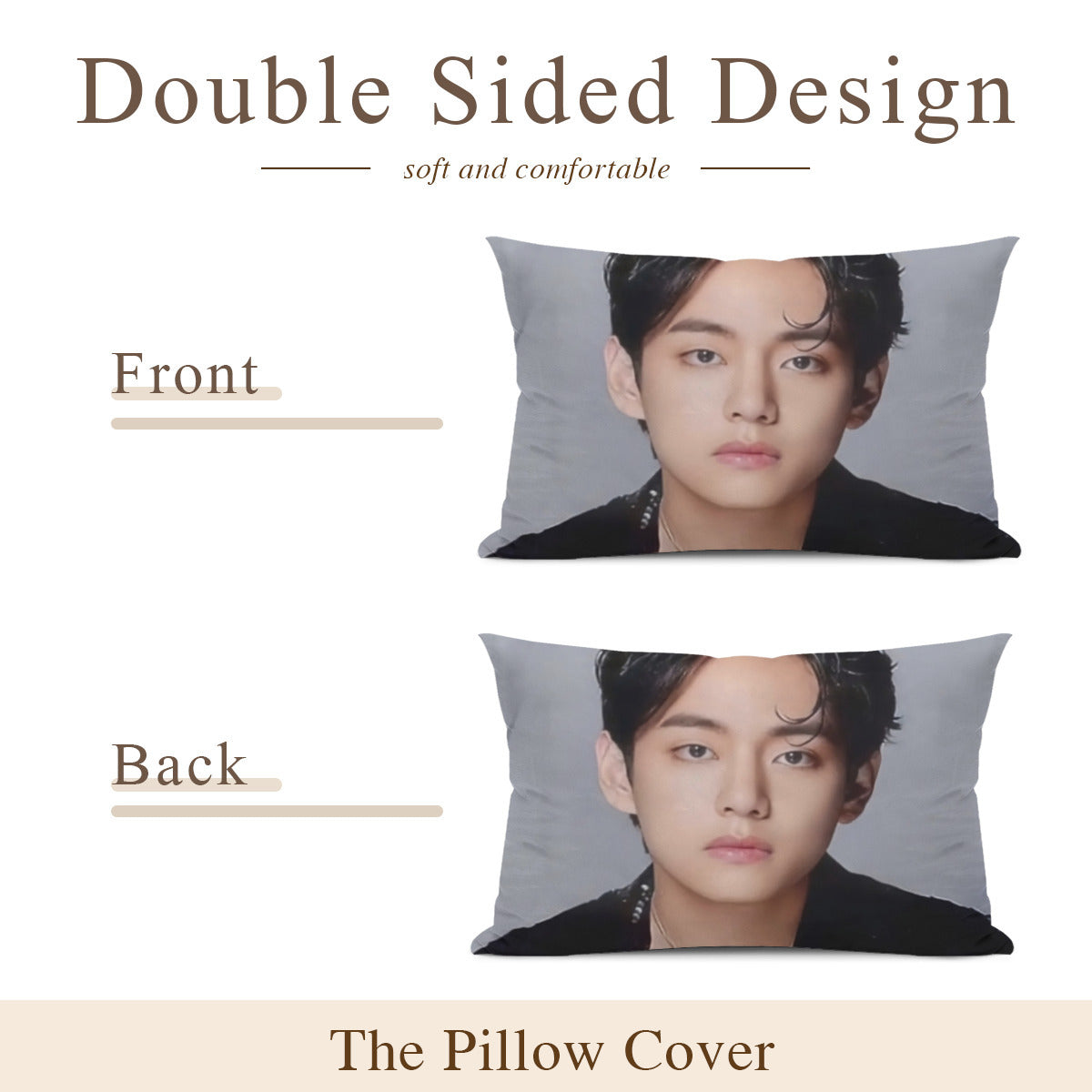 BTS V themed Pillow sham - double sided pillow case - Pillowcase! Great KPOP Gift!