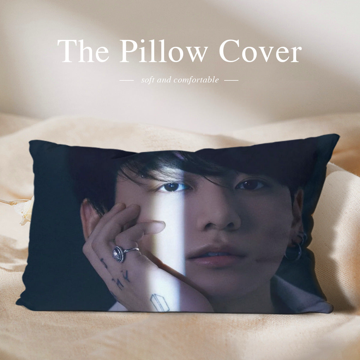 BTS JK themed Pillow sham - double sided pillow case - Pillowcase! Great KPOP Gift!