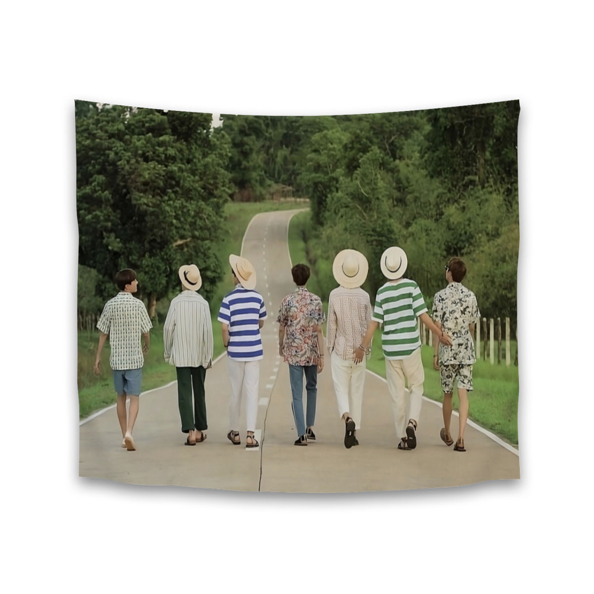BTS OT7 Horizontal Polyester Wall Tapestry (80*60inch)