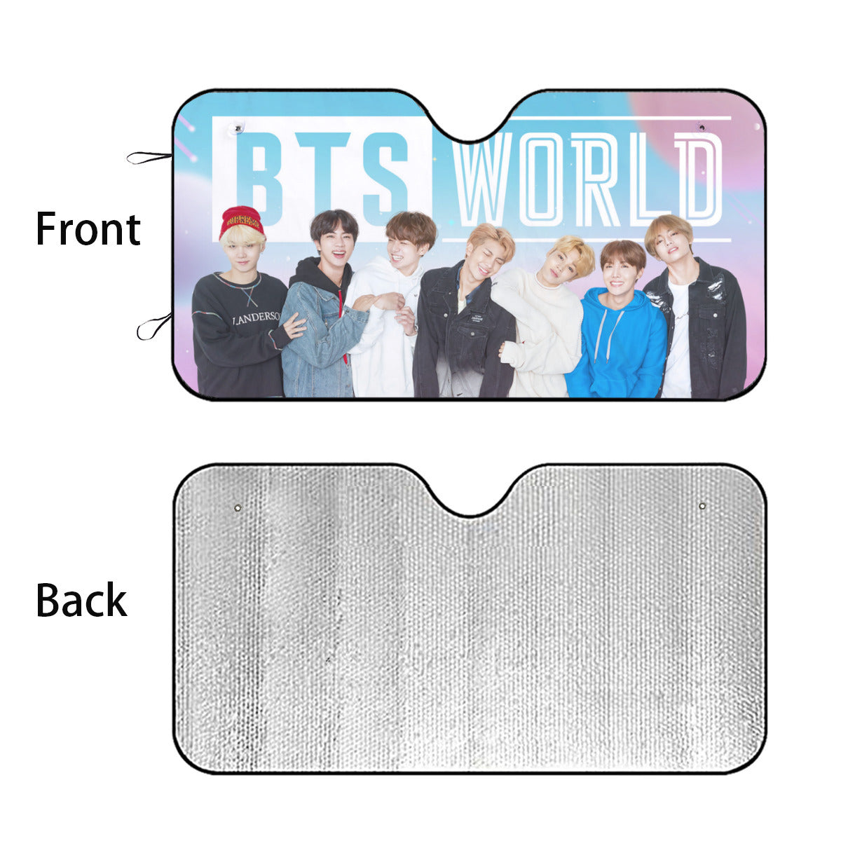 BTS Car Sun Shade - BTS World - BT21 Car Windshield Sun Shade- Gift for Army Car Sunshade BTS - K-Pop Inspired Car Accessories