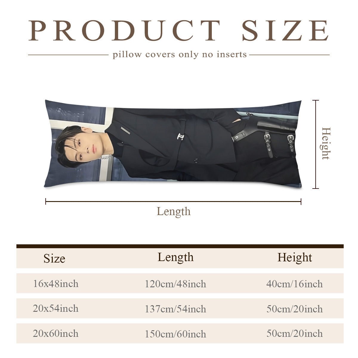 Enhypen Jay Full Body Pillow Case - 2 Different pictures! Double Sided pillowcase - 3 Sizes Engene - Beyond The Shoppe