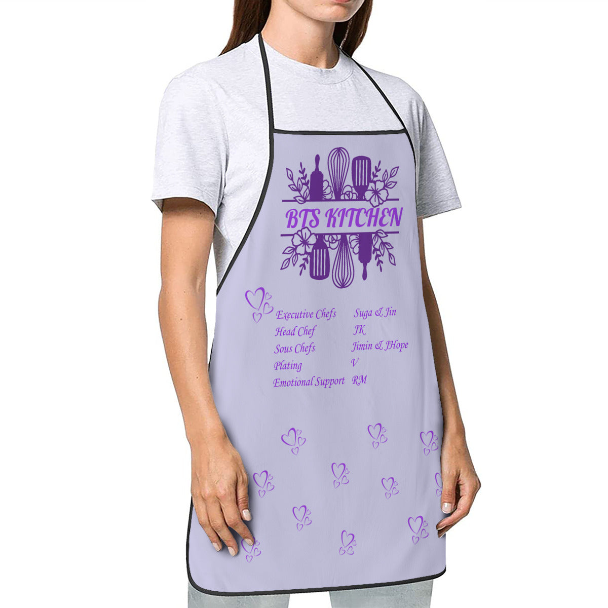 BTS Kitchen Apron - Adult's Apron - Korean literary style - Cotton Linen - Great for up & coming chefs!