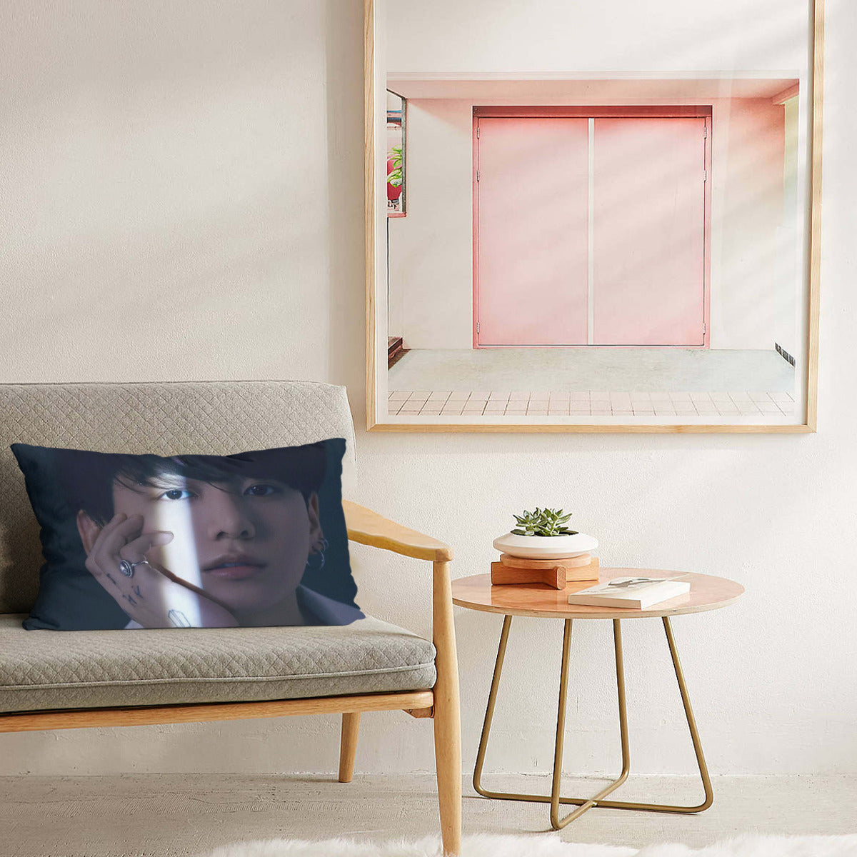 BTS JK themed Pillow sham - double sided pillow case - Pillowcase! Great KPOP Gift!