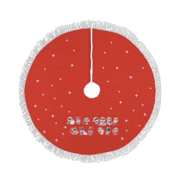 Seventeen Carat Red Holiday Tree Skirt – Plush Christmas Tree Skirt - Soft, Cozy & Festive Decor - Beyond The Shoppe