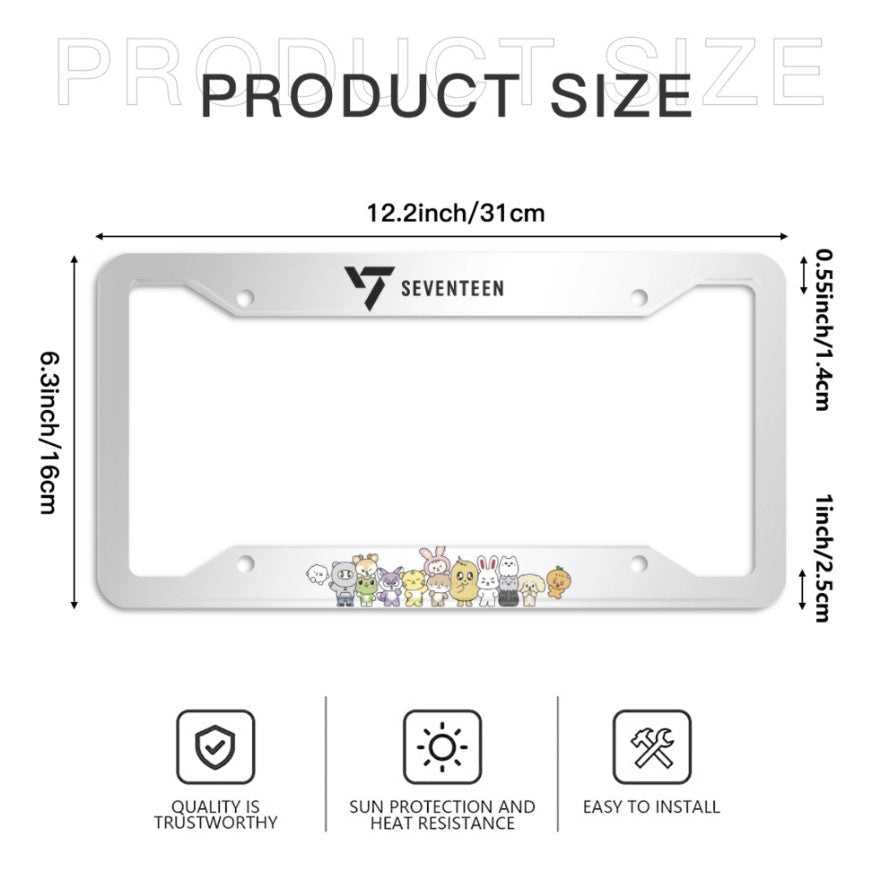 Seventeen Miniteen Silver License Plate From - Car accessory - Kpop gift! - Beyond The Shoppe