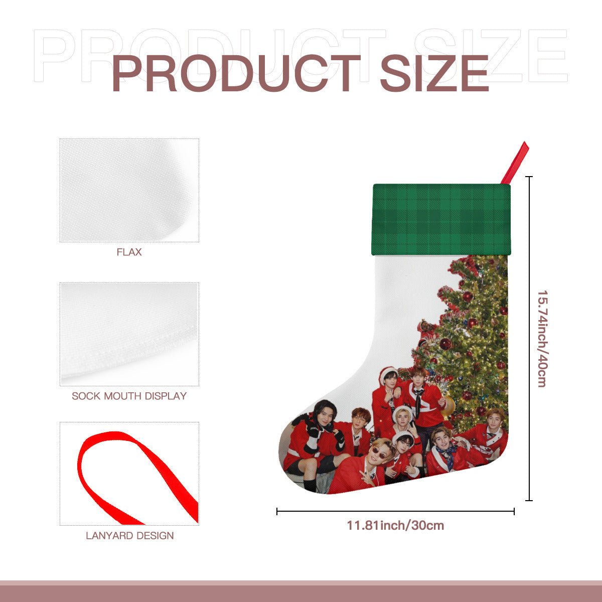 Stray kids by the Tree Classic Holiday 16 - Inch Linen Christmas Stocking – Decor, Soft & Durable - Beyond The Shoppe